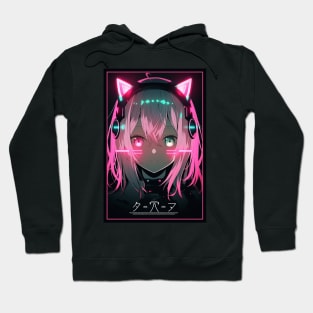 Anime Cat Girl Pink | Quality Anime Design | Chibi Cat Girl Miaw | Manga Anime Art Hoodie